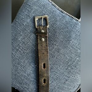 Vintage Dark Brown Leather Belt